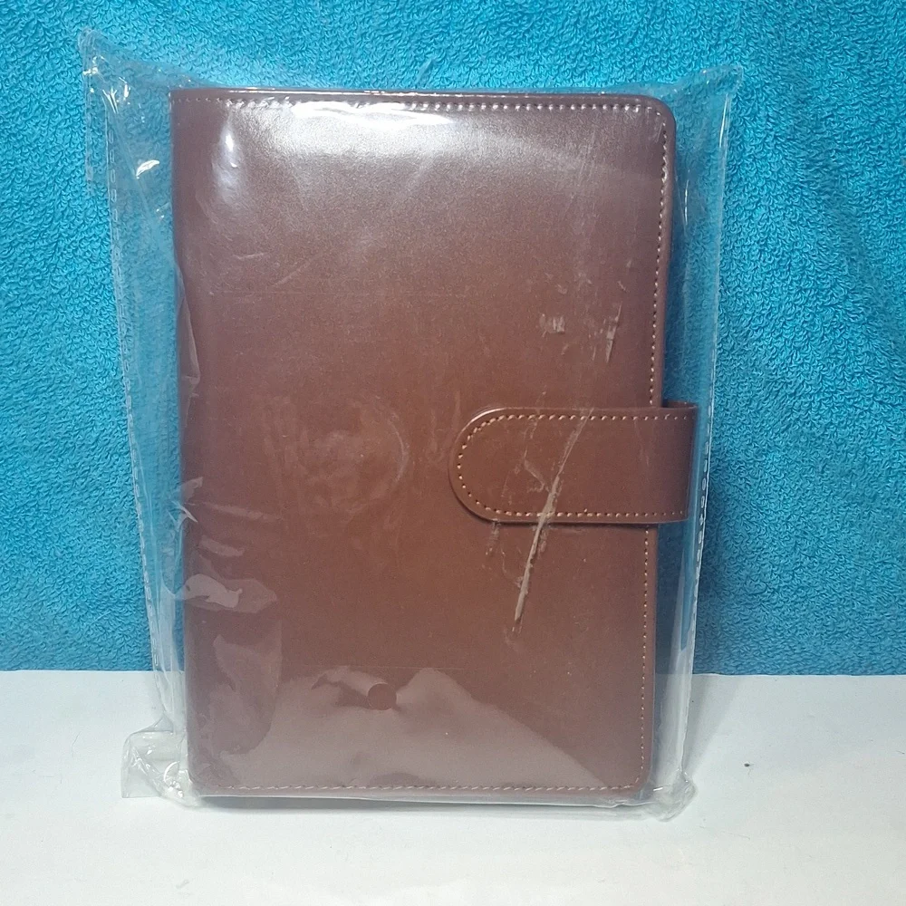 Caramel A6 Binder Budget Financial Planner Journal with 6 Pockets Inserts NEW